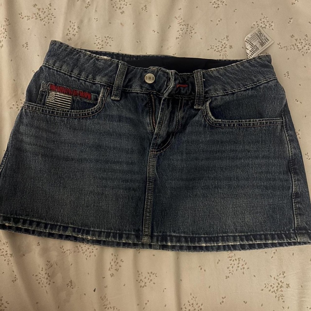 Hollister Dark Blue Denim Mini Skirt